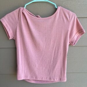 Caution to the wind short sleeve pink t shirt